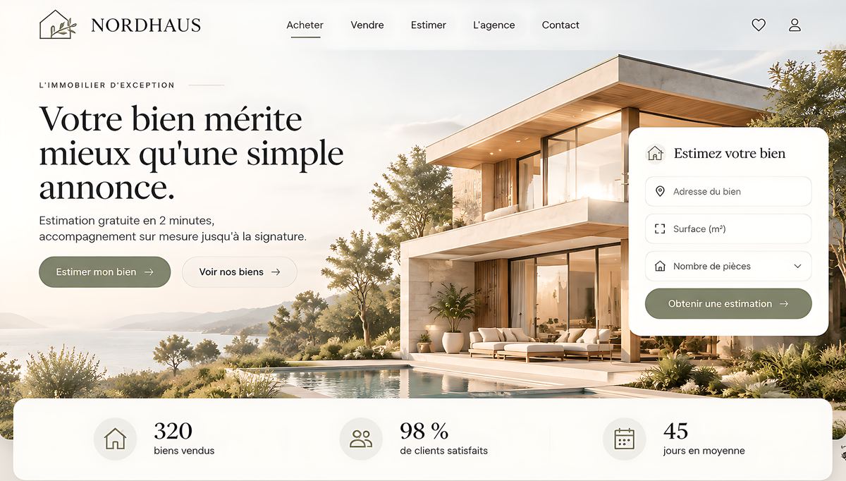 Aperçu du site Nordhaus Immobilier